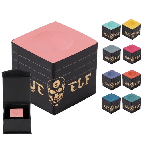 CUEELF Cube Pool Cue Chalk Technology Billiard Pool Stick Chalk with Storage Box Included (Pink)