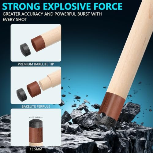 CUEELF - CUEELF Heavy Hitter 3-Piece Break Jump Pool Cue with 13.5mm Tip